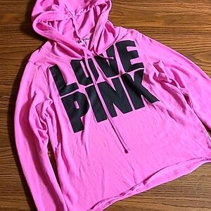 Victoria's Secret PINK Lightweight Neon Pink Hoodie Size Medium BRIGHT!!! ♥
